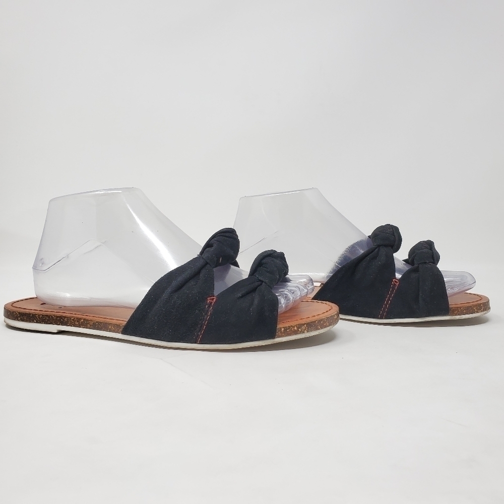 ED ELLEN DEGENERES Black SuedeBow Leather Womens L
